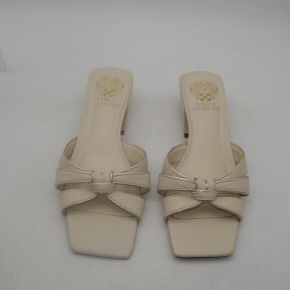 NEW Vince Camuto Women's 7 Selaries Block Heel Sandals Cream Warm Vanilla no Box - Picture 6 of 9